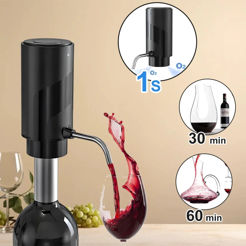 Wine Beer Liquor - Intelligenter Weinbelüfter-Spender, wiederaufladbar, One-Touch-elektrischer Weindekanter, Schnapsspender,