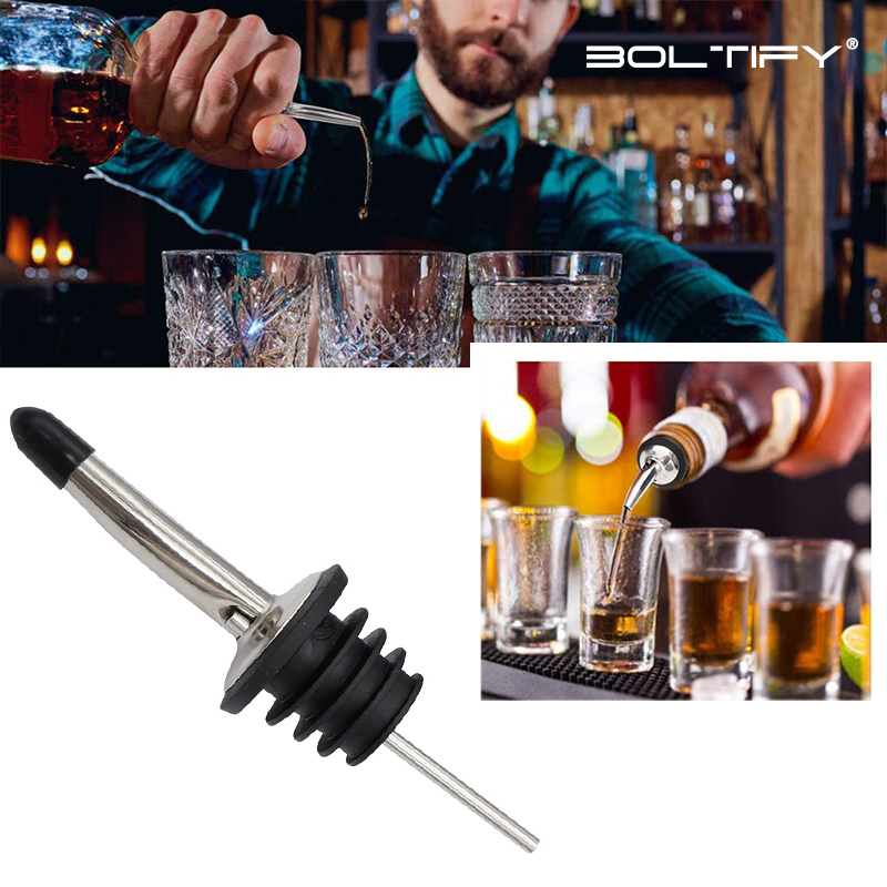 Wine Beer Liquor - BOLTIFY Silberne Likörausgießer, Edelstahl-Flaschenausgießer für Alkohol,