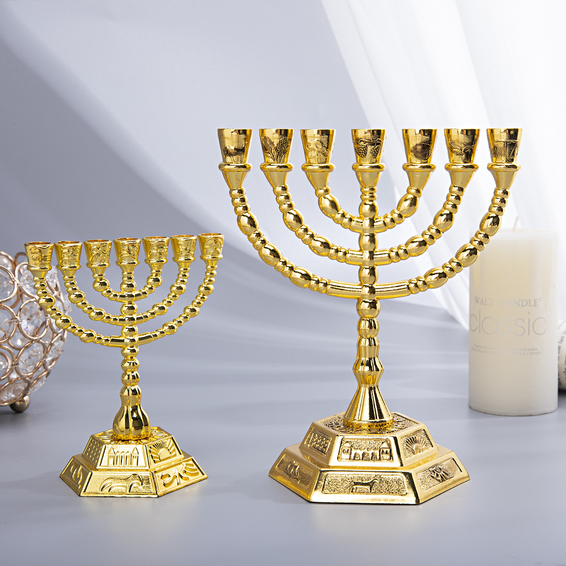 Cocktail Shaker Set - 7-armige Menora Jüdische Heimdekoration Kerzenhalter Dekoration