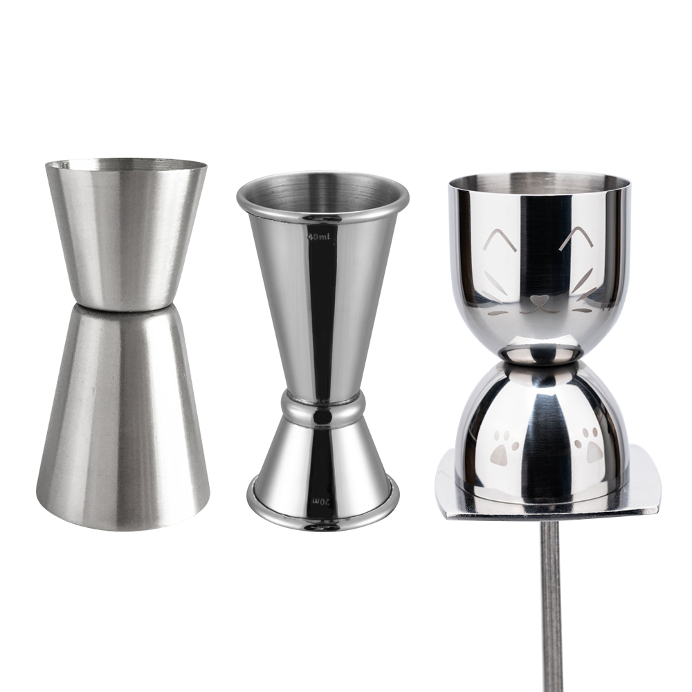 Spirit Measure Jigger - 20/40ml Cocktailbar Edelstahl-Messbecher Doppelter Spirituosen-Messbecher für