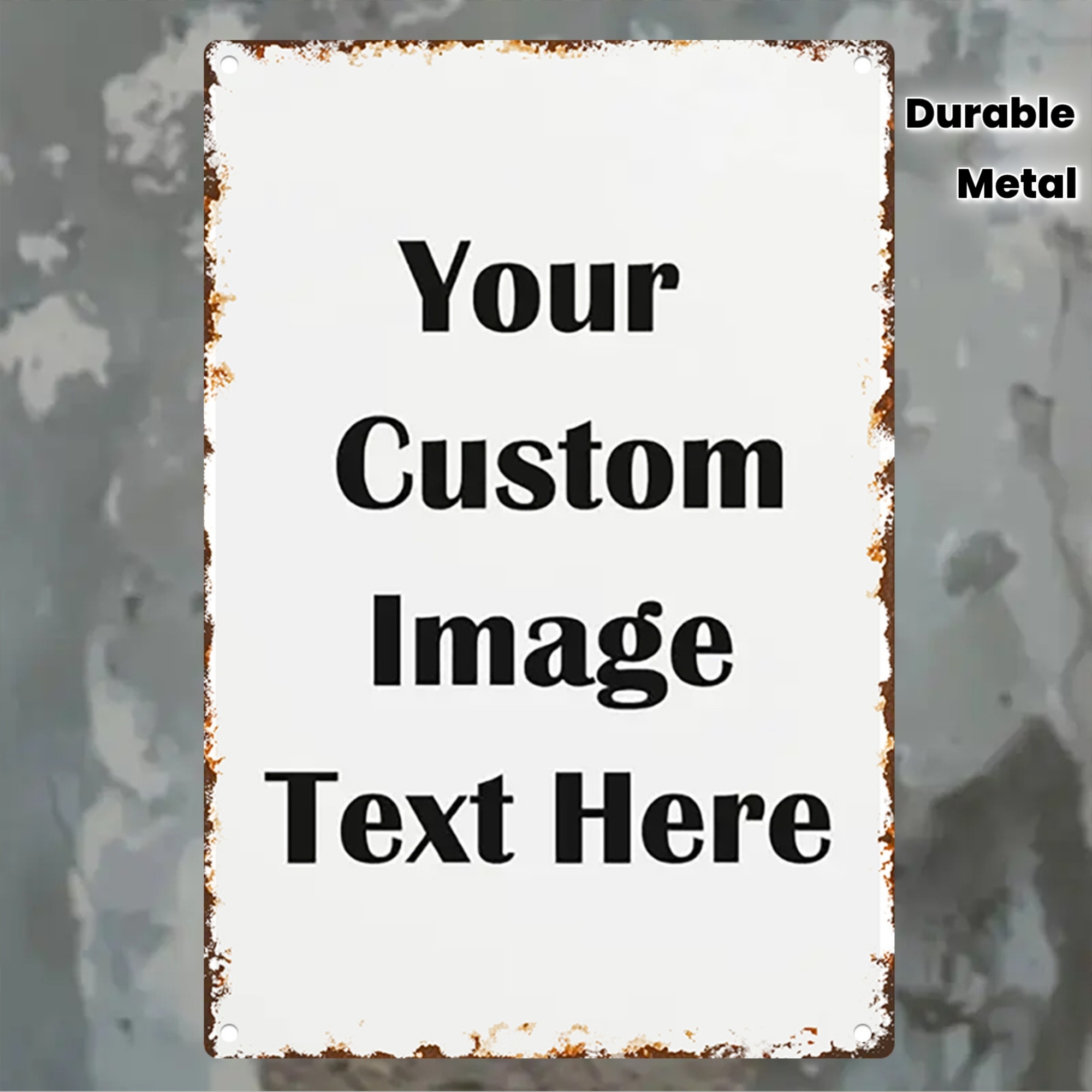 Wine Tag Label - Personalisiertes Metall-Blechschild mit Bild/Text - 12x8