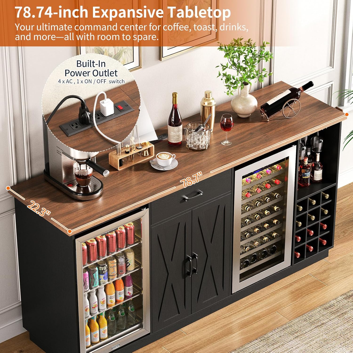 78,74 Zoll großer Kaffeebar-Sc – Wine Beer Cooler Bewertung und Preis